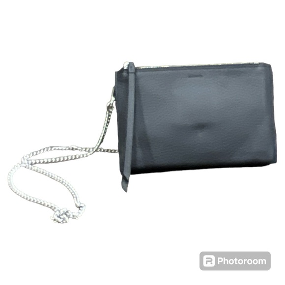 Versatile Crossbody / Wallet on a Chain “Fetch” black pebble grain leather NEW - Picture 5 of 13